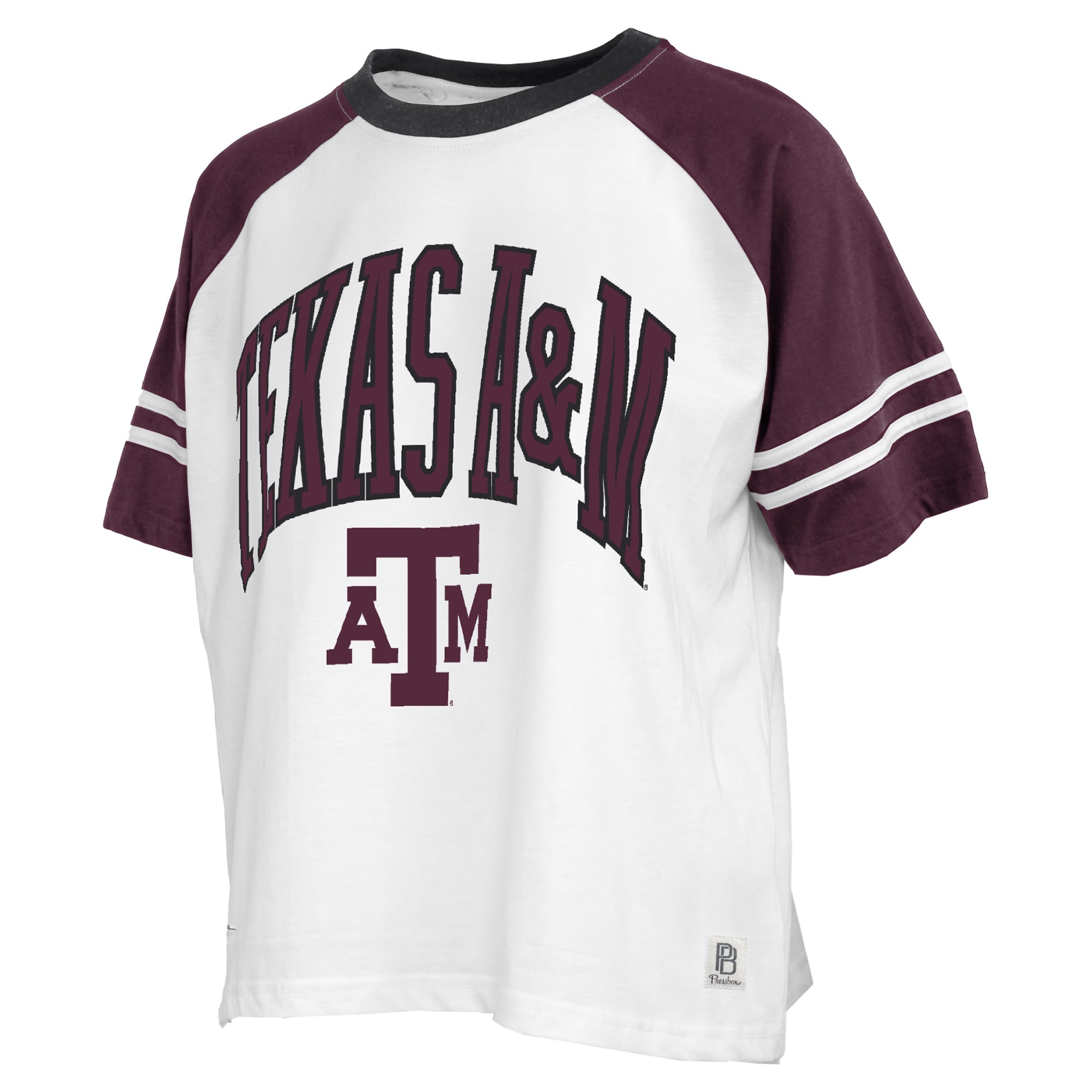 T-shirt Pressbox blanc pour femmes Texas A&M Aggies Sky Colorblock