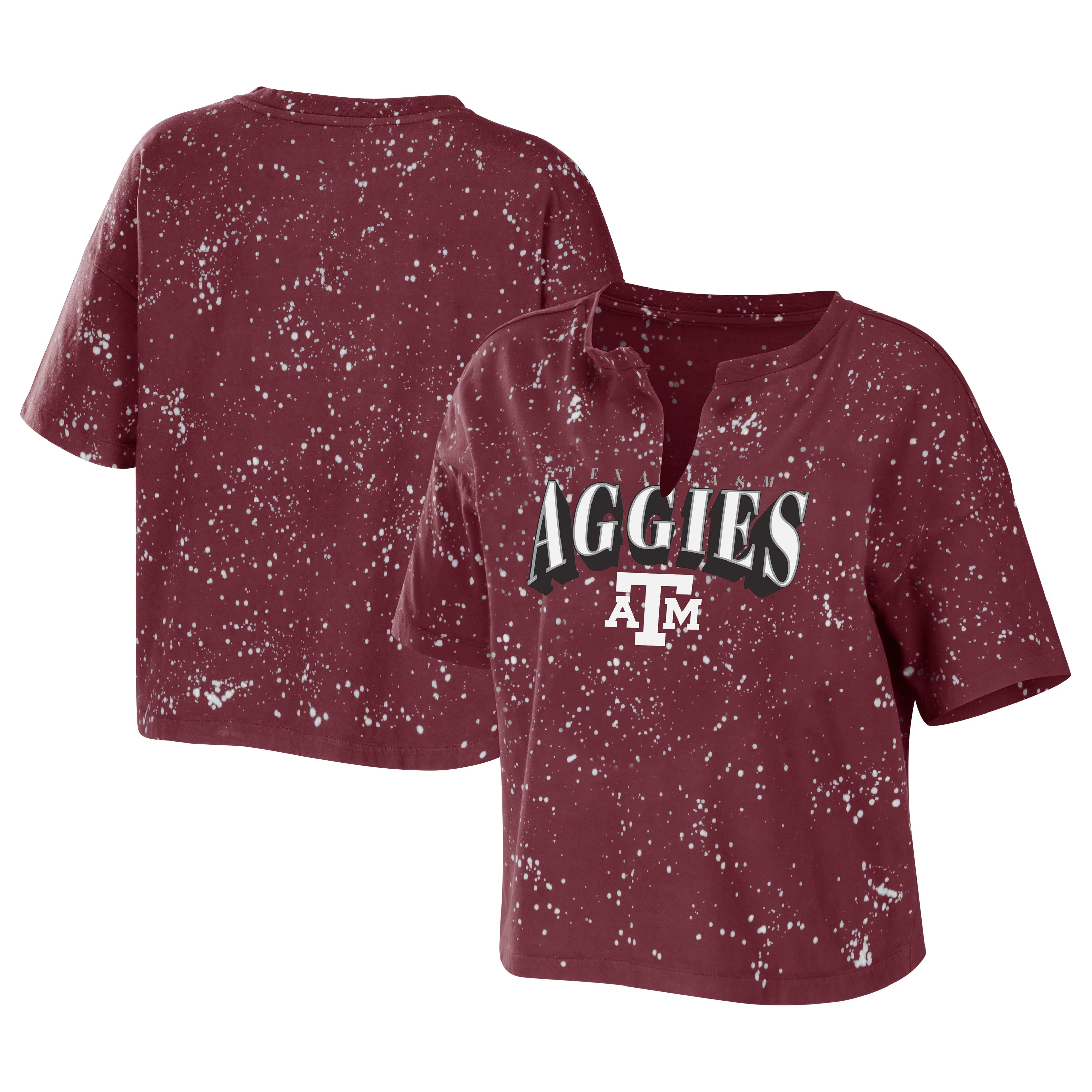T-shirt à motifs éclaboussés bordeaux Texas A&M Aggies de la marque WEAR by Erin Andrews pour femmes