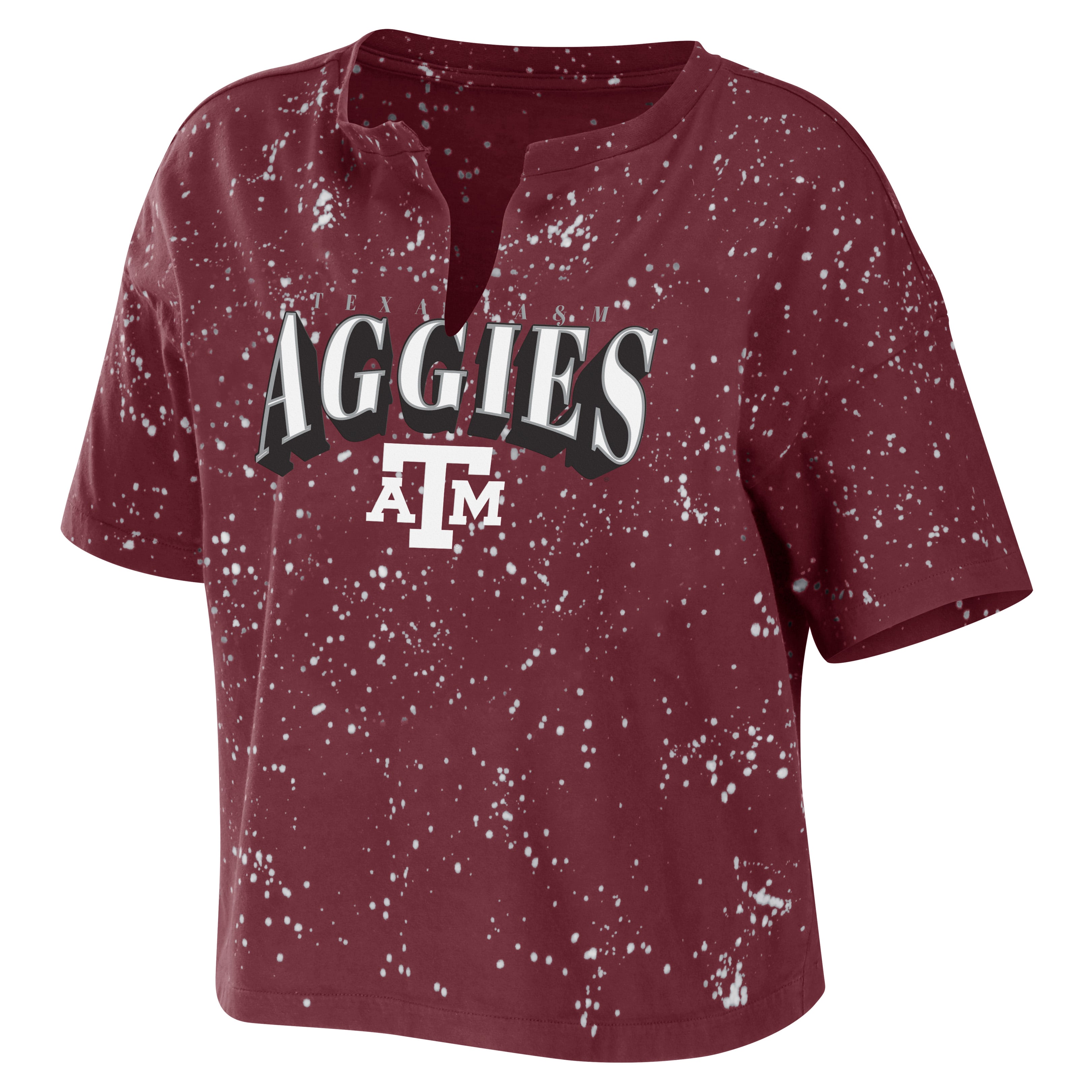 T-shirt à motifs éclaboussés bordeaux Texas A&M Aggies de la marque WEAR by Erin Andrews pour femmes
