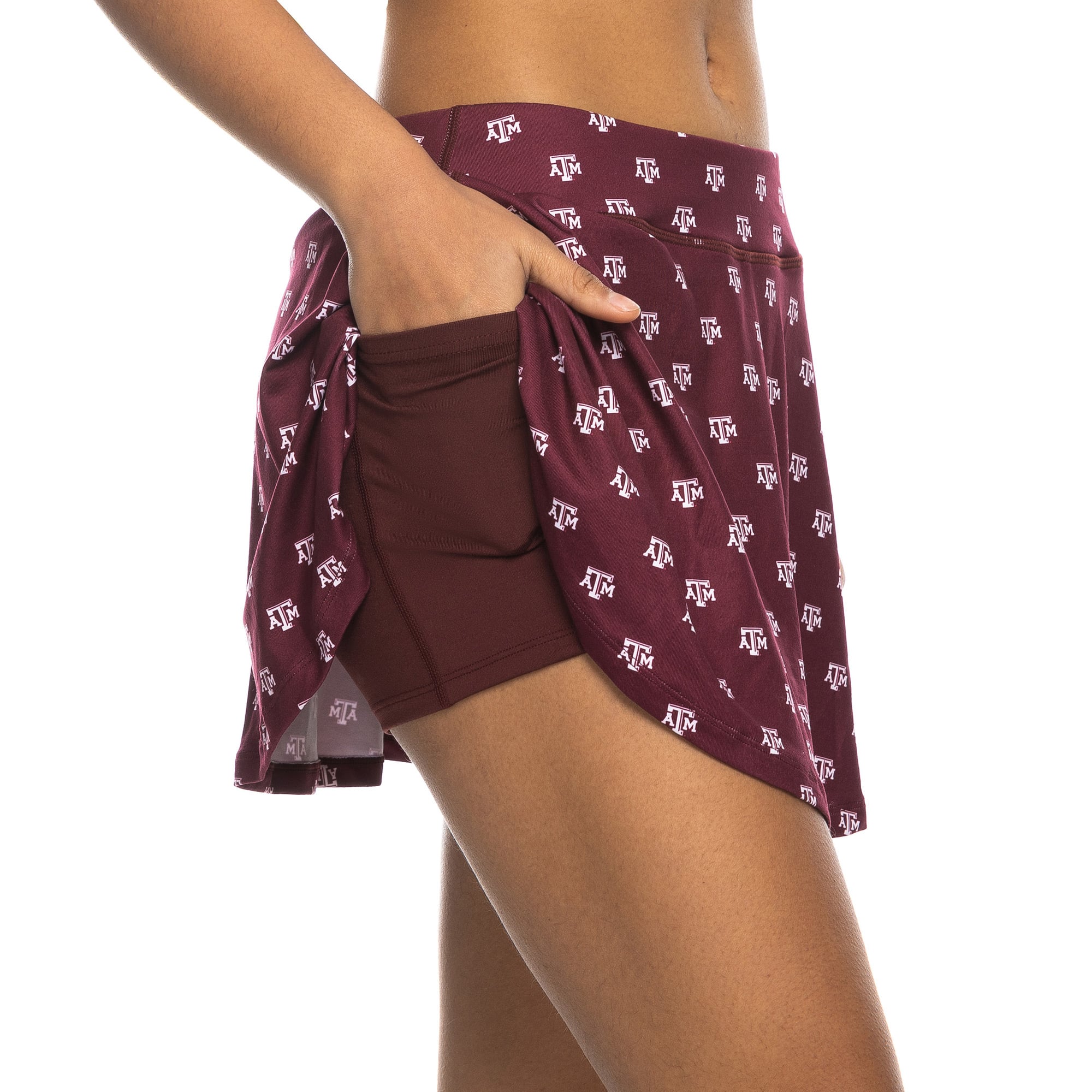 Jupe-short fluide ZooZatz bordeaux à imprimé intégral Texas A&M Aggies pour femme