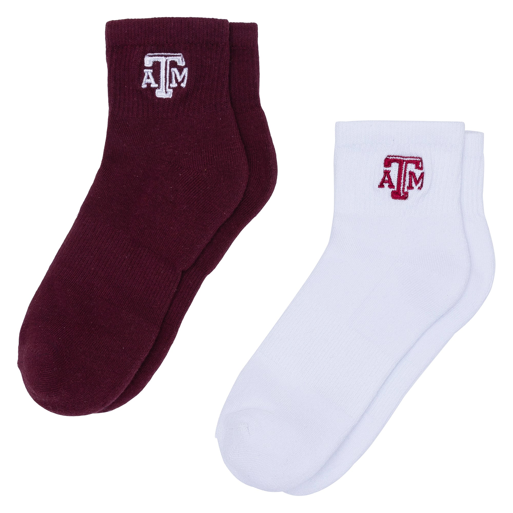 Chaussettes courtes ZooZatz blanches et bordeaux Texas A&M Aggies pour femmes (lot de deux)