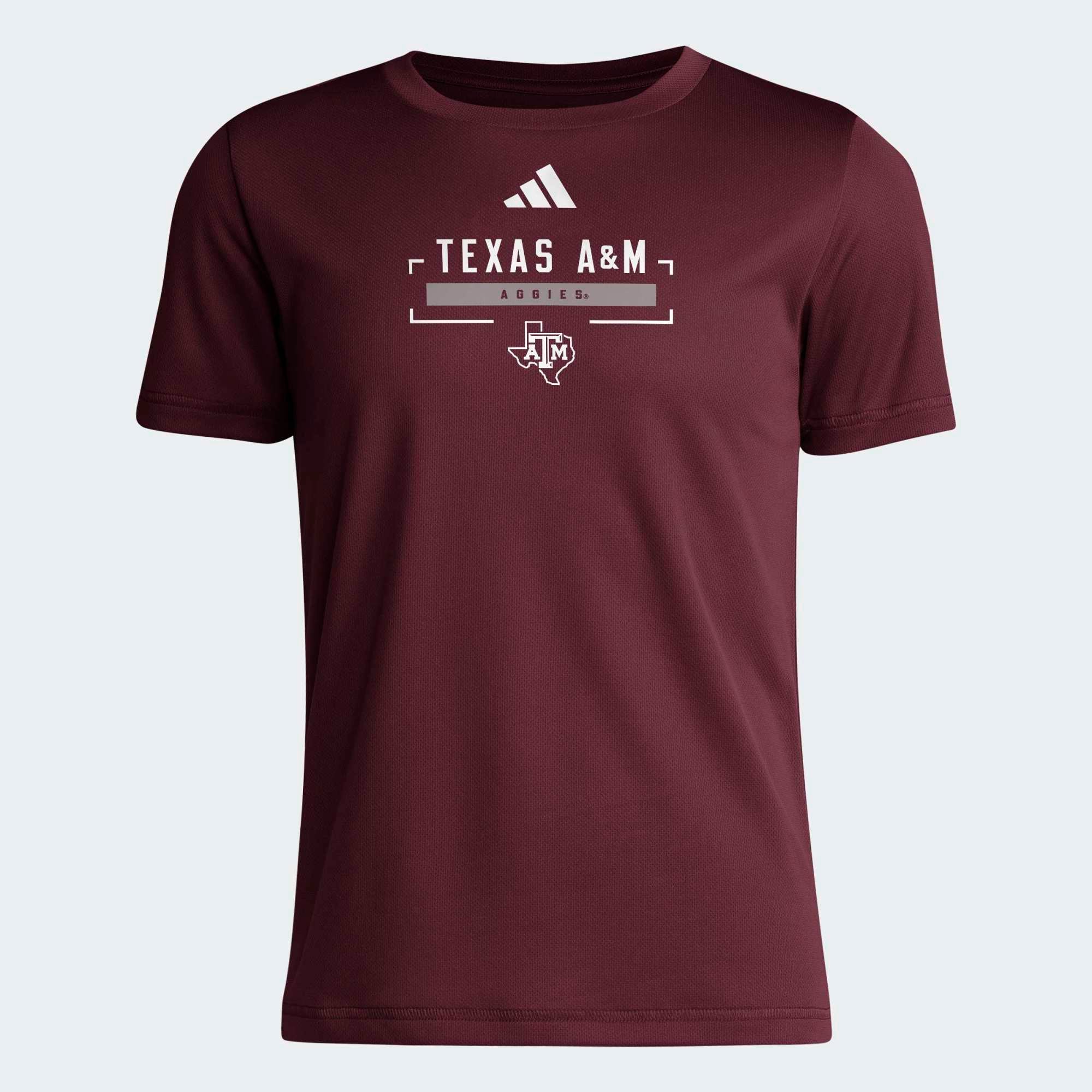 Youth adidas Maroon Texas A&M Aggies AEROREADY Pre-Game T-Shirt