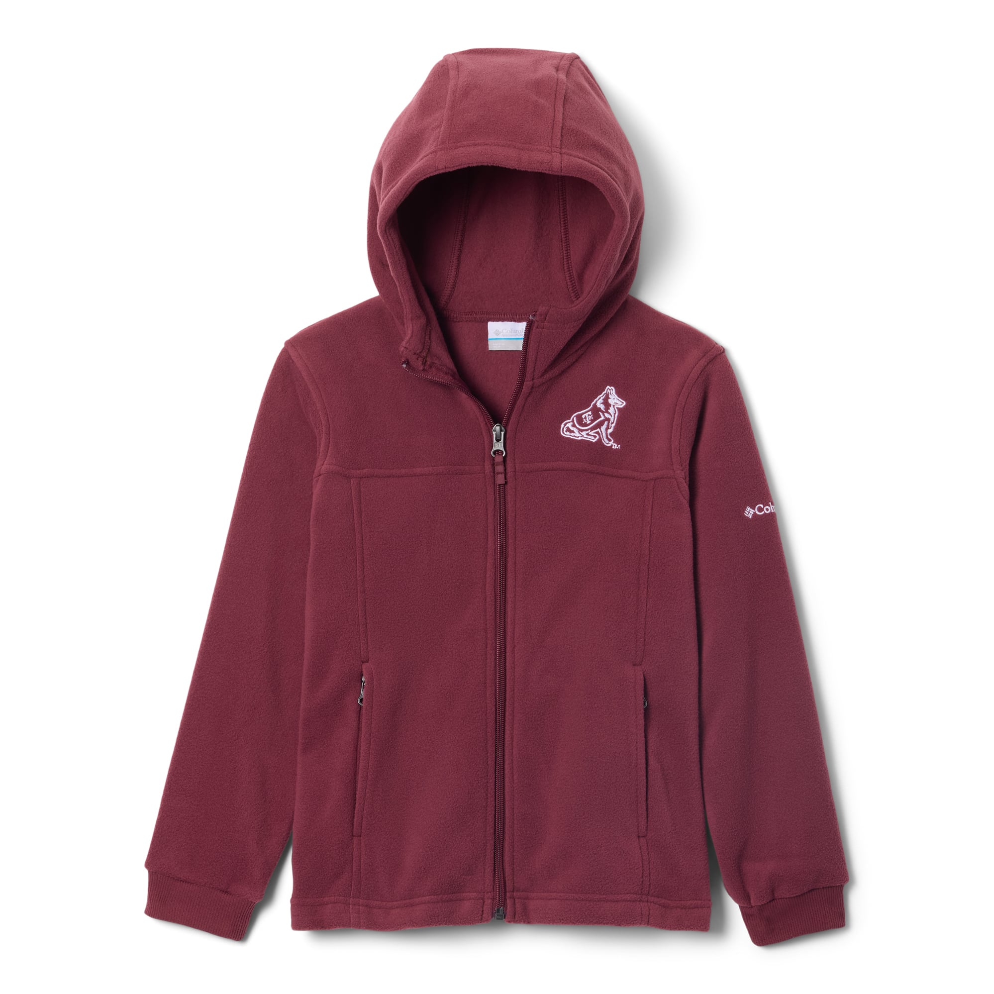 Sweat à capuche zippé en polaire Columbia bordeaux Texas A&M Aggies pour jeunes