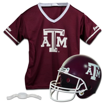 Texas A&M Aggies Franklin Sports Youth NCAA Deluxe Helmet & Jersey Set