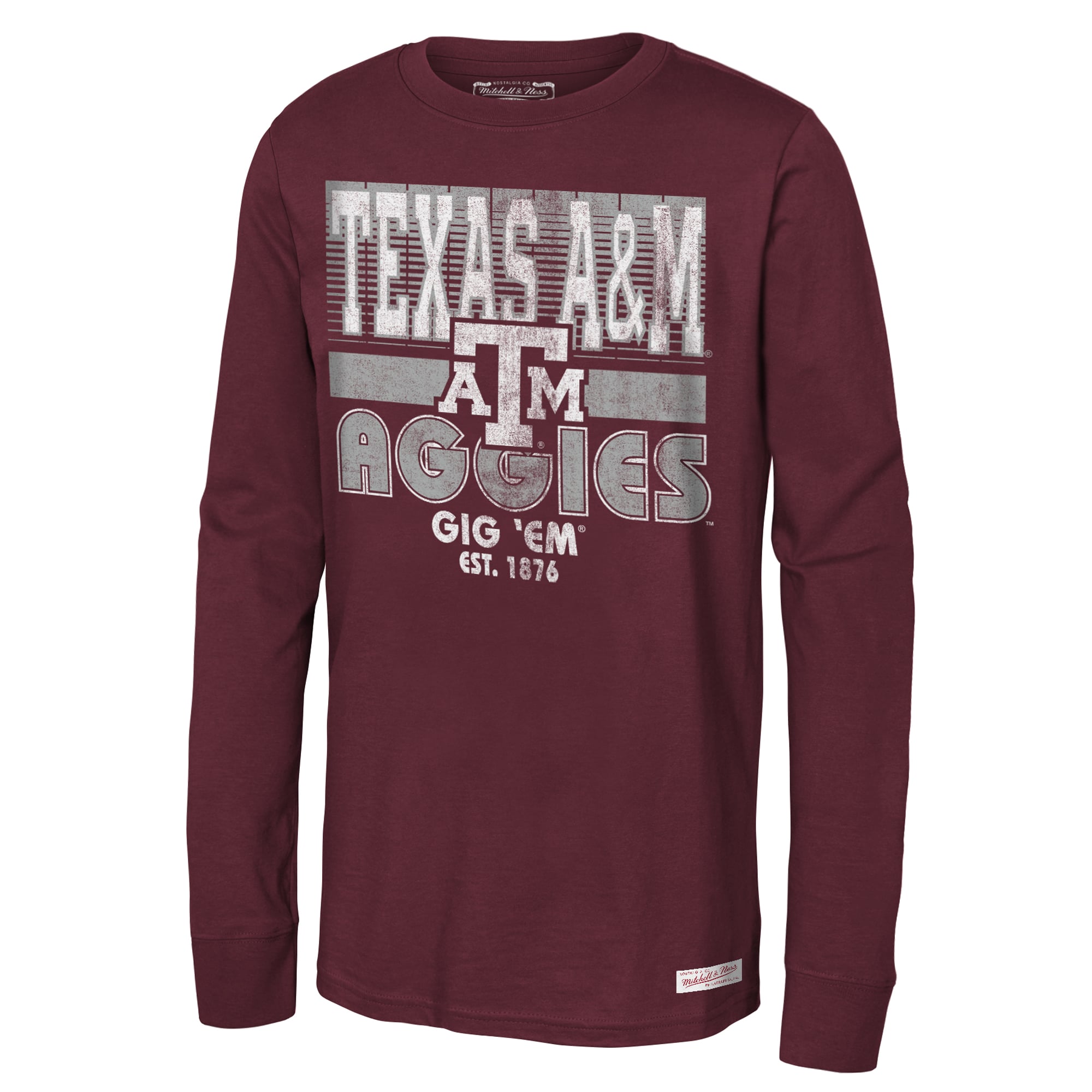 T-shirt à manches longues rétro Texas A&M Aggies bordeaux pour jeunes