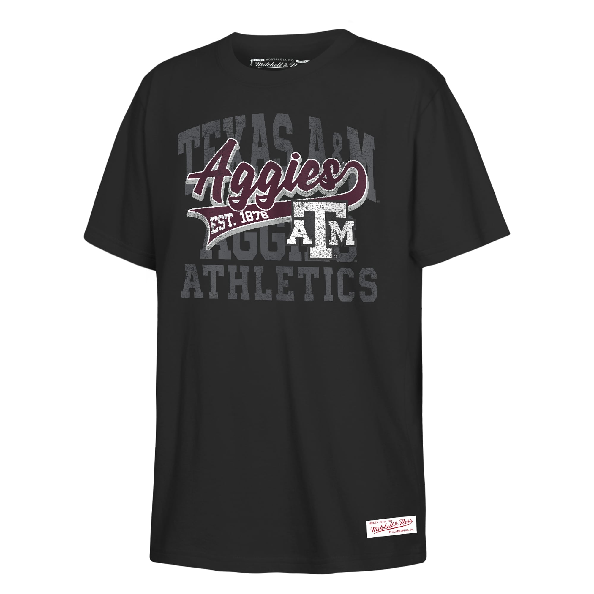 T-shirt rétro Mitchell & Ness noir pour jeunes Texas A&M Aggies