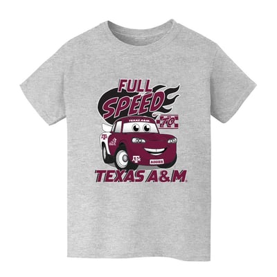  Texas A&M Aggies Vive La Fete Youth Full Speed T-Shirt - Gray