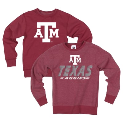  Texas A&M Aggies Wes & Willy Youth Reversible Sweatshirt - Maroon