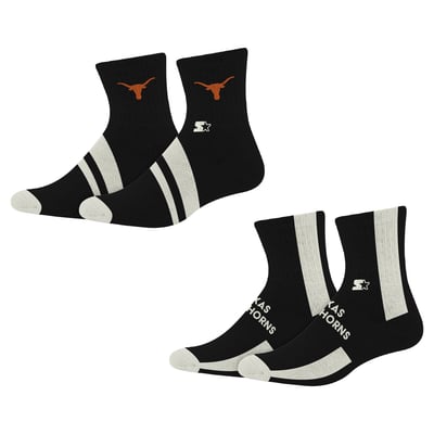 Texas Longhorns Starter  Summit Stripe 2-Pair Pack Quarter Socks - Black
