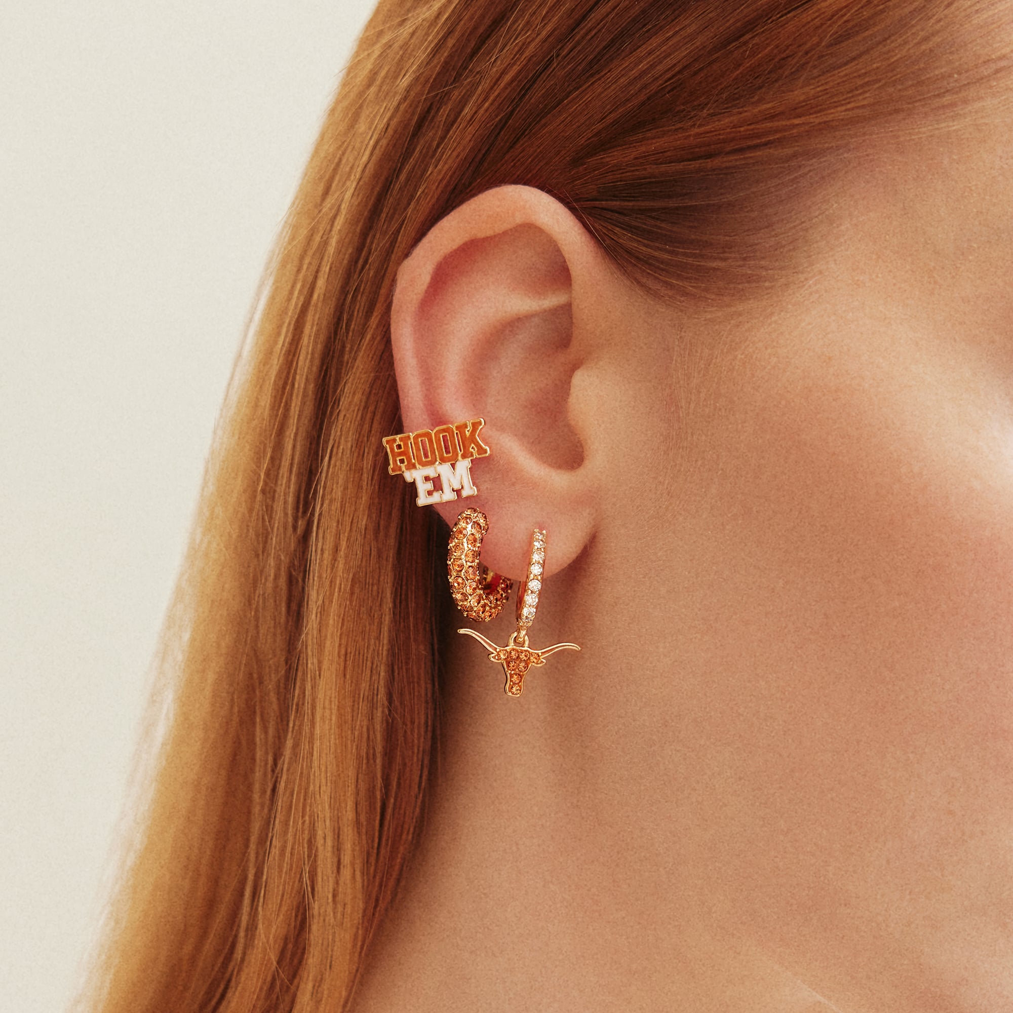 Ensemble de boucles d'oreilles 3 pièces BaubleBar Texas Longhorns
