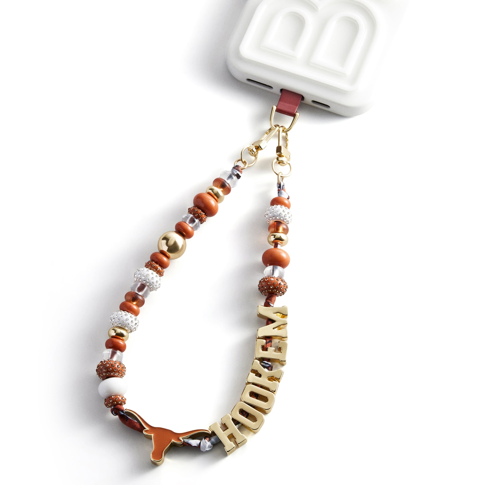 BaubleBar Texas Longhorns Beaded Phone Strap