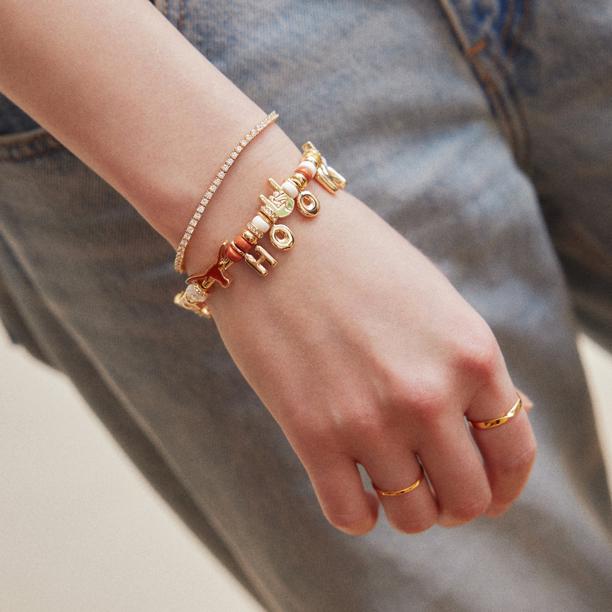 Bracelet BaubleBar avec slogan à motif Texas Longhorns