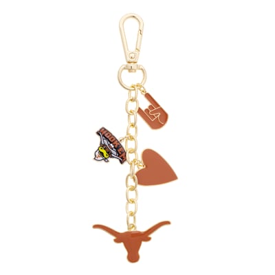 Texas Longhorns CANVAS Style Heart Cluster Bag Charm