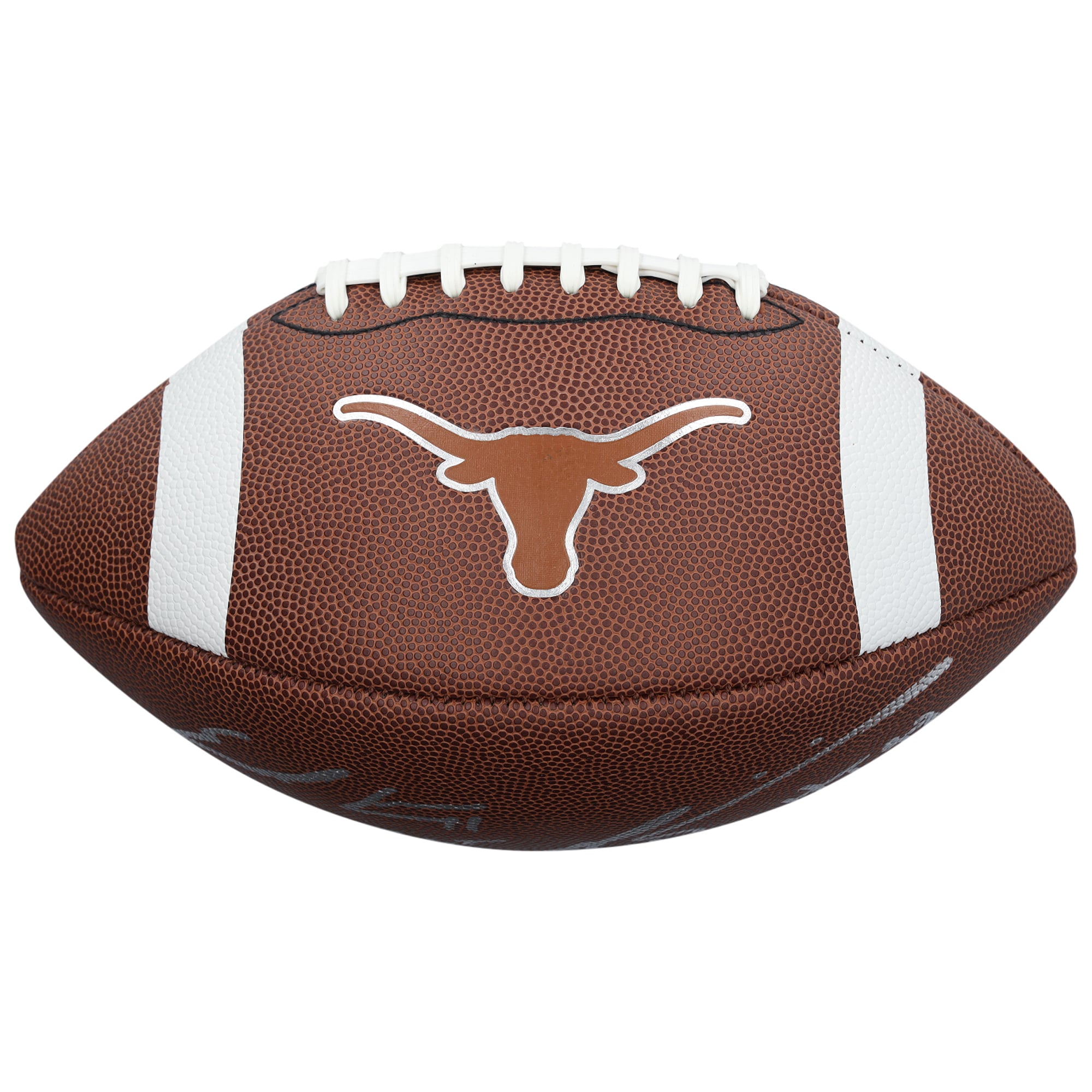 Ballon de football réplique Nike autographié par Earl Campbell et Ricky Williams des Texas Longhorns, avec de multiples inscriptions.