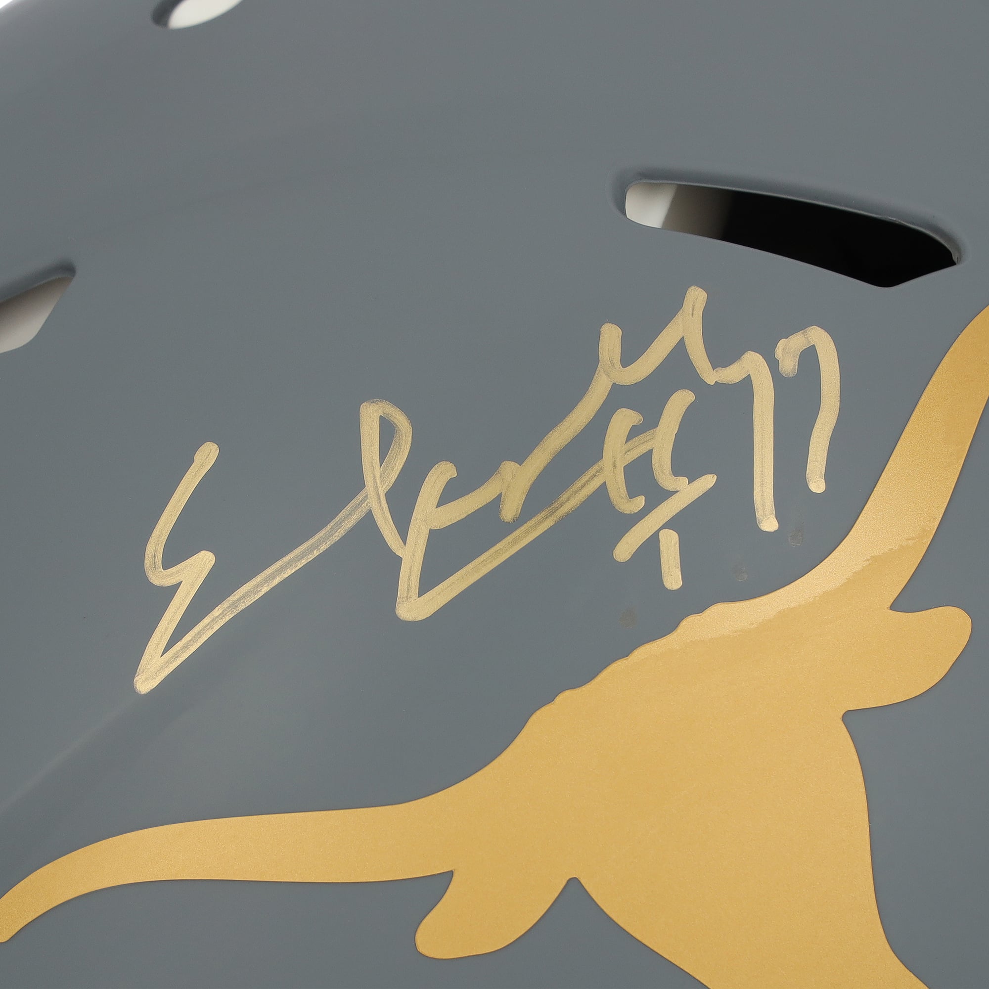 Casque Riddell Slate Speed ​​Authentic autographié par Earl Campbell, joueur des Texas Longhorns, avec inscription « HT 77 ».