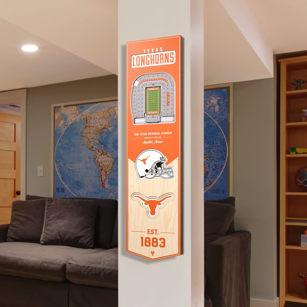 Fanpoint Texas Longhorns 8'' x 32'' 3D StadiumView Banner