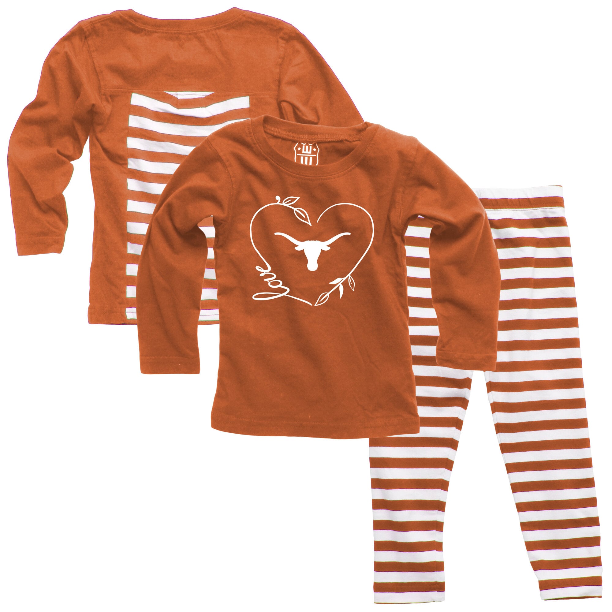 Ensemble haut à manches longues et pantalon pour bébé fille Wes & Willy Texas Orange Longhorns
