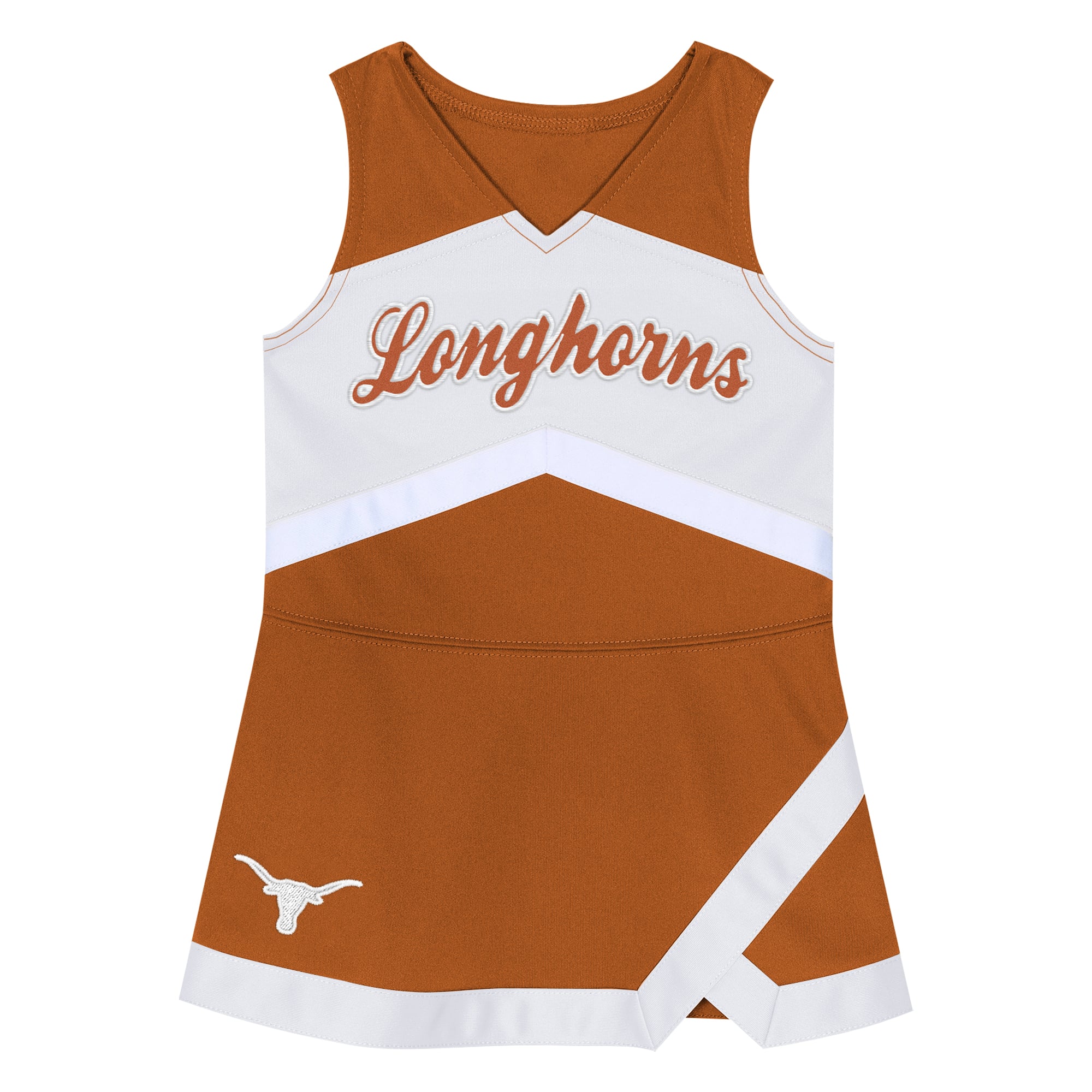 Girls Preschool Outerstuff Texas Orange Longhorns Two-Piece Cheer Captain Jumper Dress & Bloomers Set