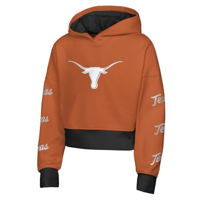 Texas Longhorns Outerstuff Girls Youth Fair Catch Poly Fleece Hoodie - Texas Orange