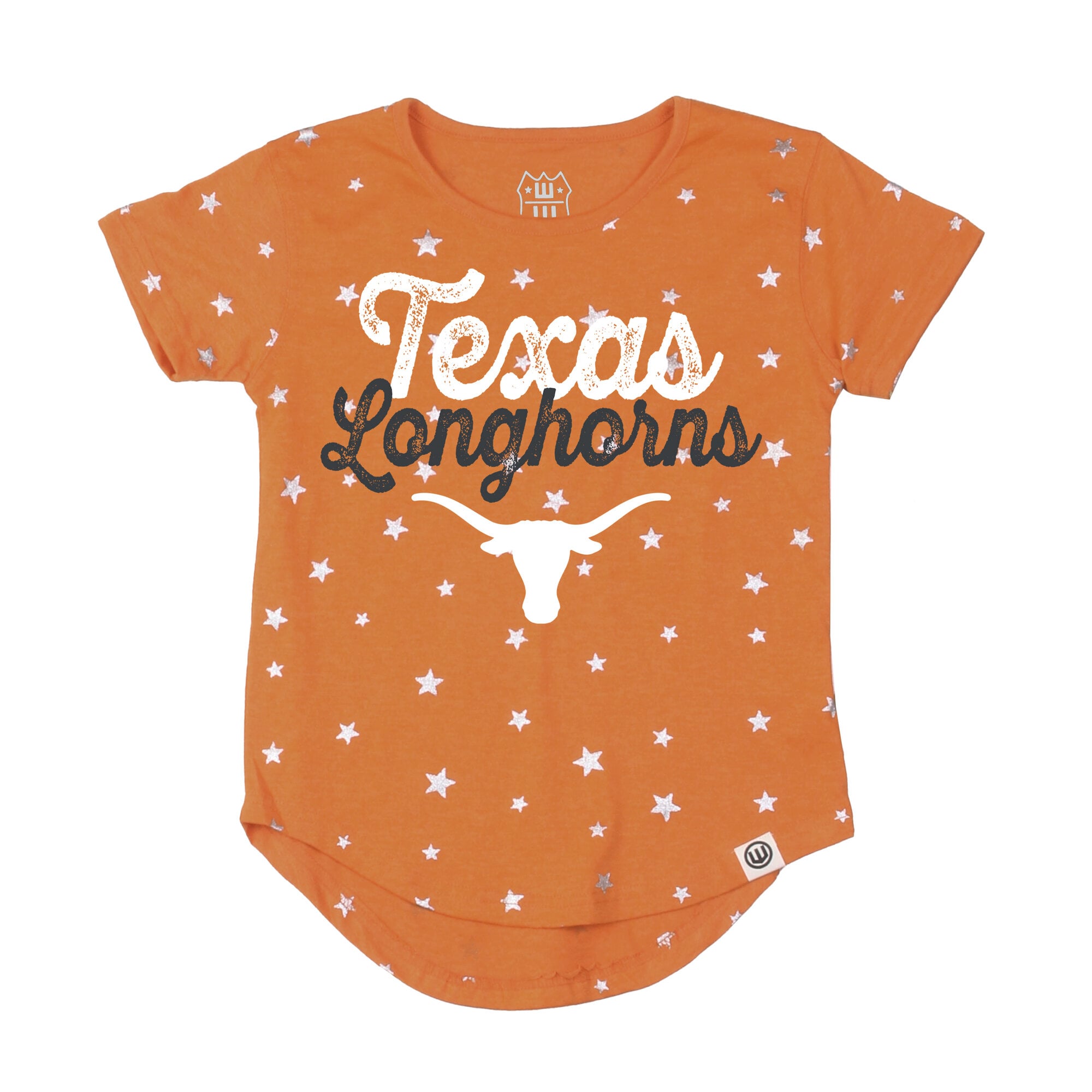 T-shirt pour filles Wes & Willy Texas Orange Longhorns à étoiles scintillantes
