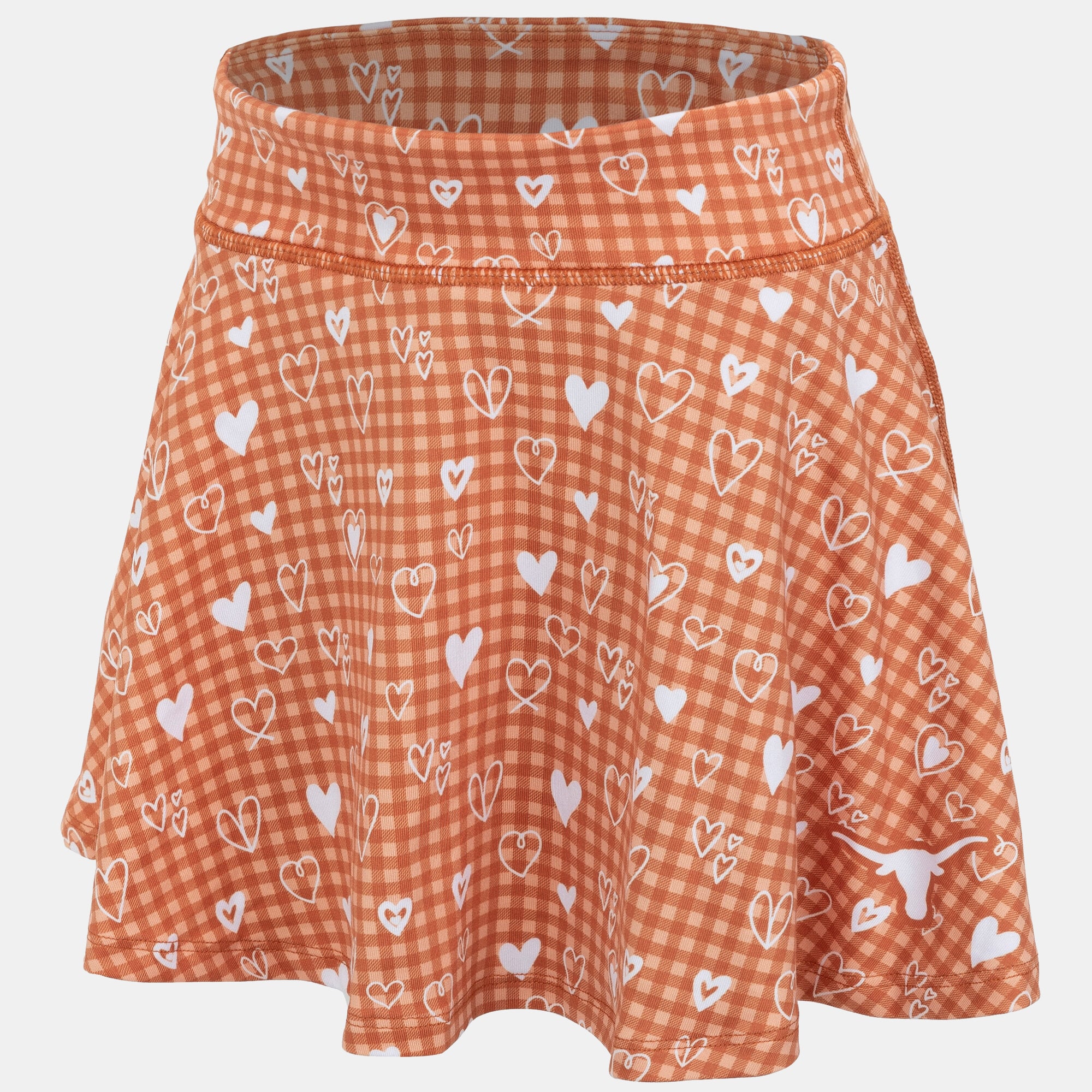 Girls Youth ZooZatz Texas Orange Longhorns Heart Flowy Skort