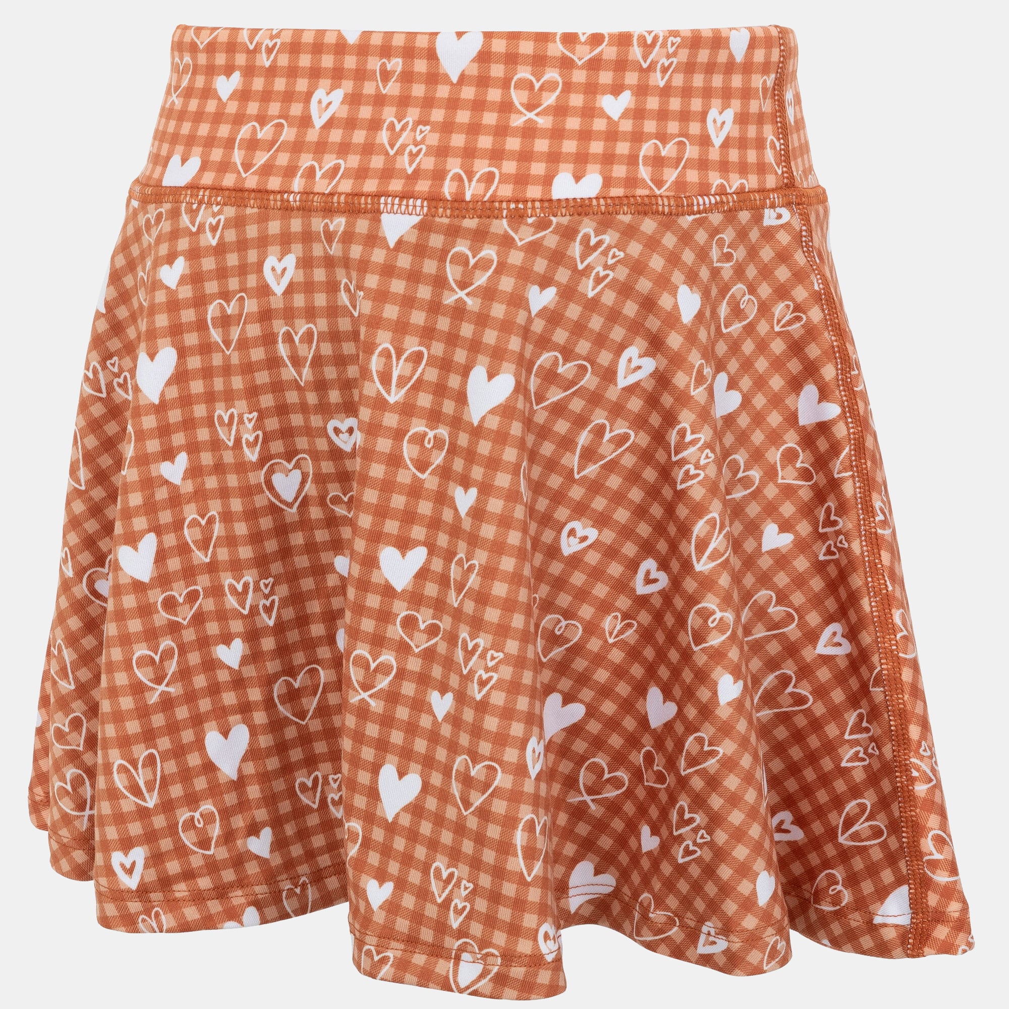 Girls Youth ZooZatz Texas Orange Longhorns Heart Flowy Skort