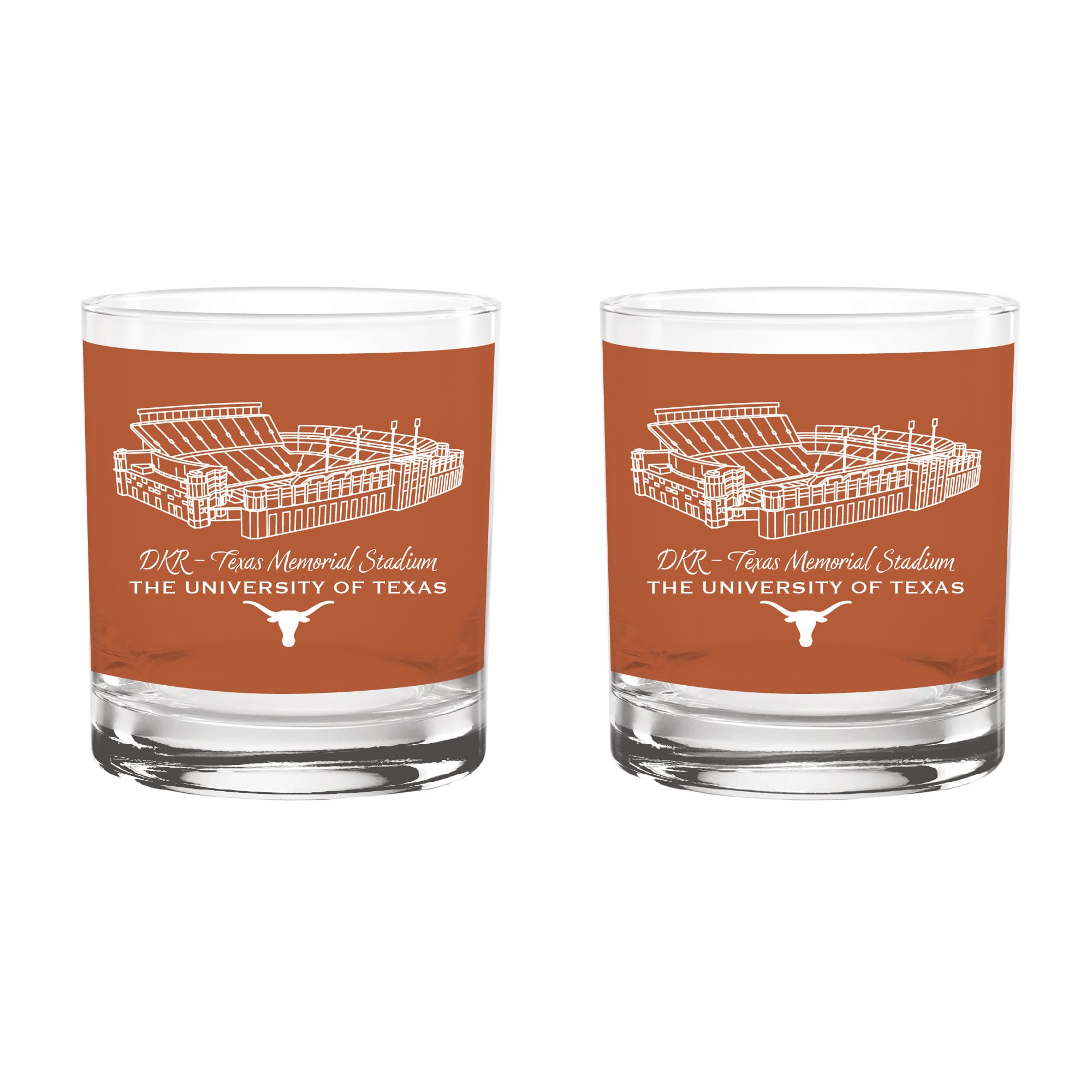 Indigo Falls  Texas Longhorns Core Stadium Rocks Glass 2-Pack