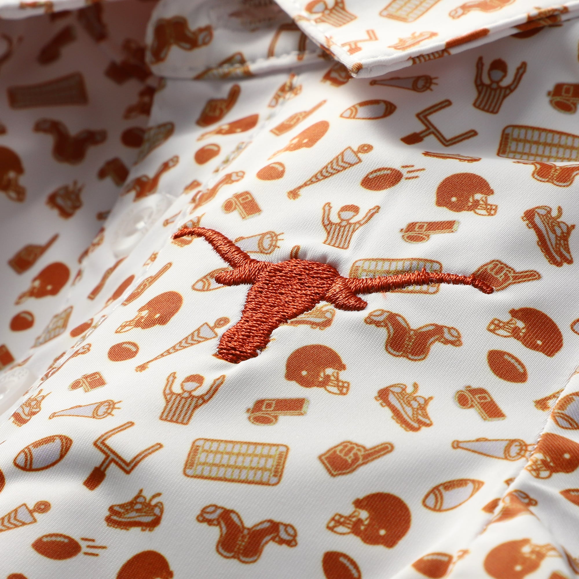 Combinaison polo de performance imprimée intégrale blanche Texas Longhorns Tom pour bébé