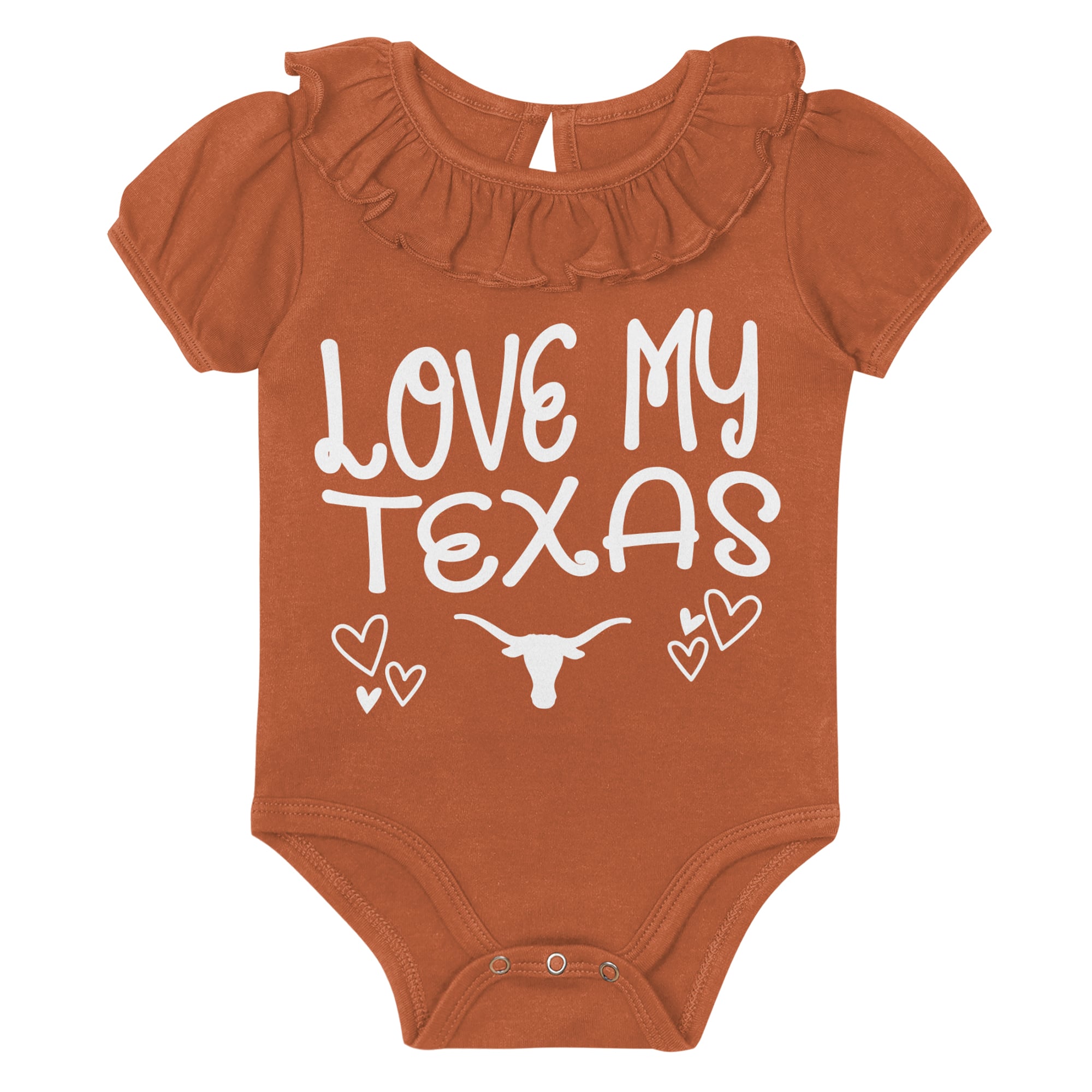 Ensemble de deux bodies à volants pour bébé Outerstuff Texas orange/gris Longhorns