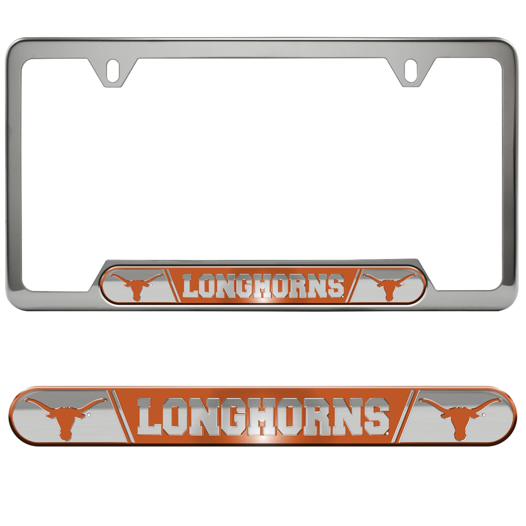 Cadre de plaque d'immatriculation en relief Logo Brands Texas Longhorns
