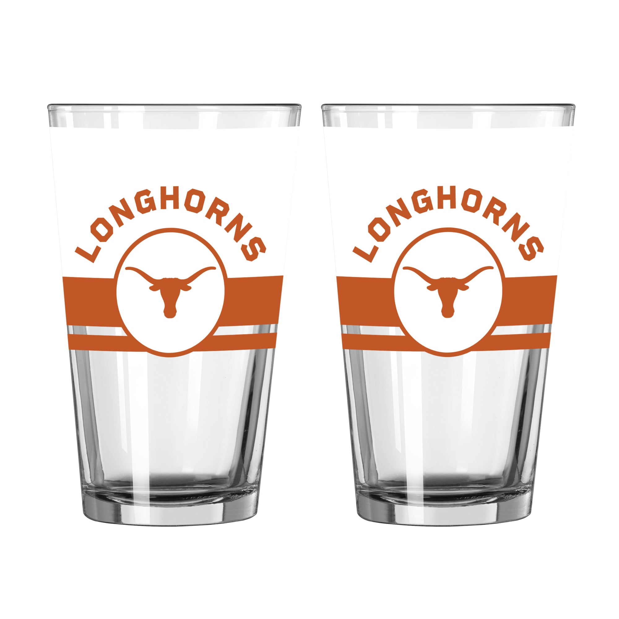 Ensemble de deux verres à bière Horizon 16 oz Logo Brands Texas Longhorns