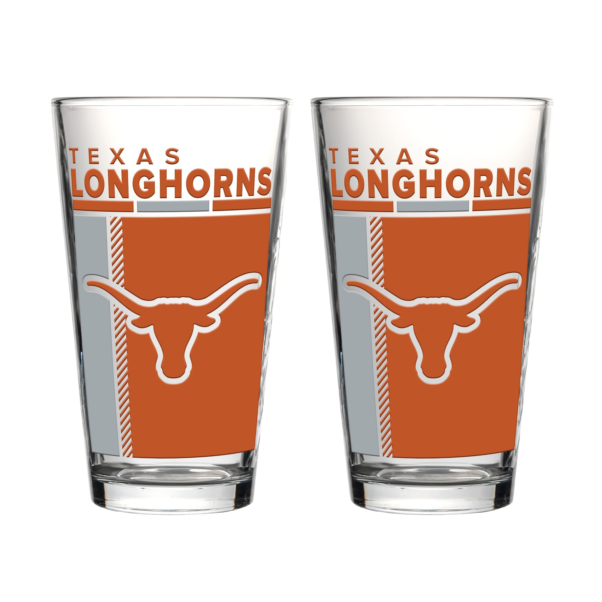 Ensemble de deux verres à bière Logo Brands Texas Longhorns de 473 ml (16 oz).