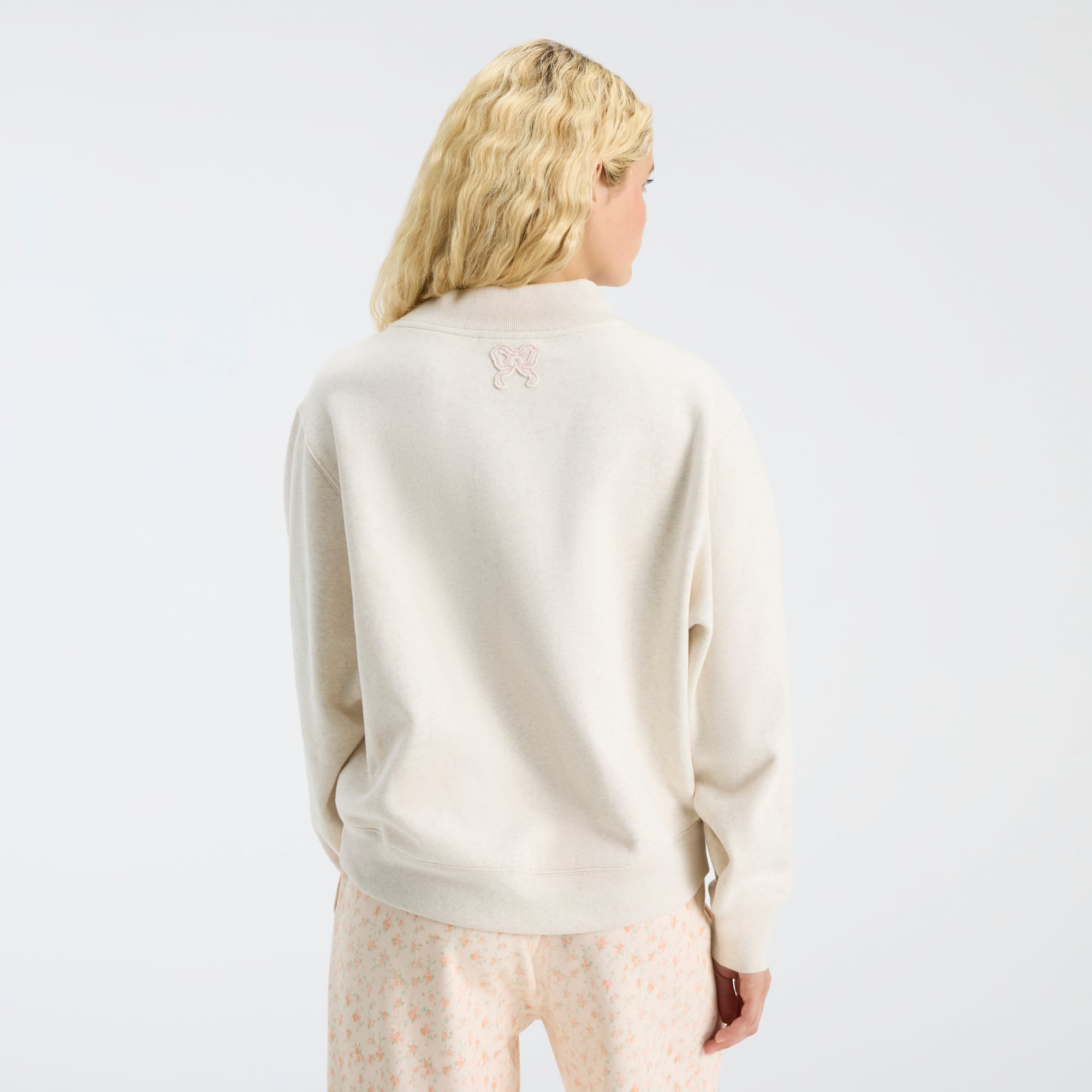 Sweat-shirt à col montant crème pour femme LoveShackFancy, motif Texas Longhorns