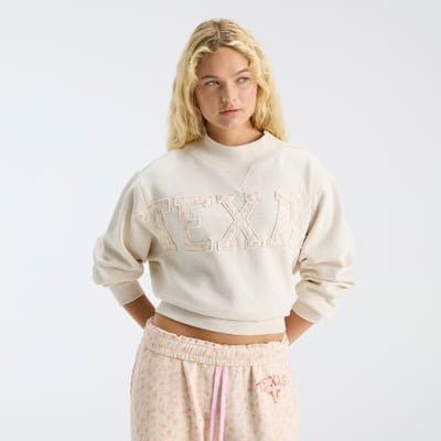 LoveShackFancy Texas Longhorns Women's Mockneck Sweatshirt - Cream