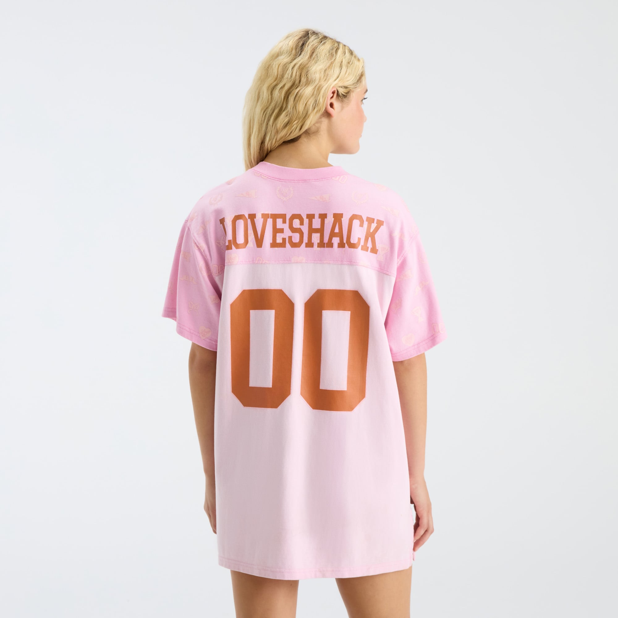 LoveShackFancy Women's Pink Texas Longhorns Varsity Crush Jersey Dress
