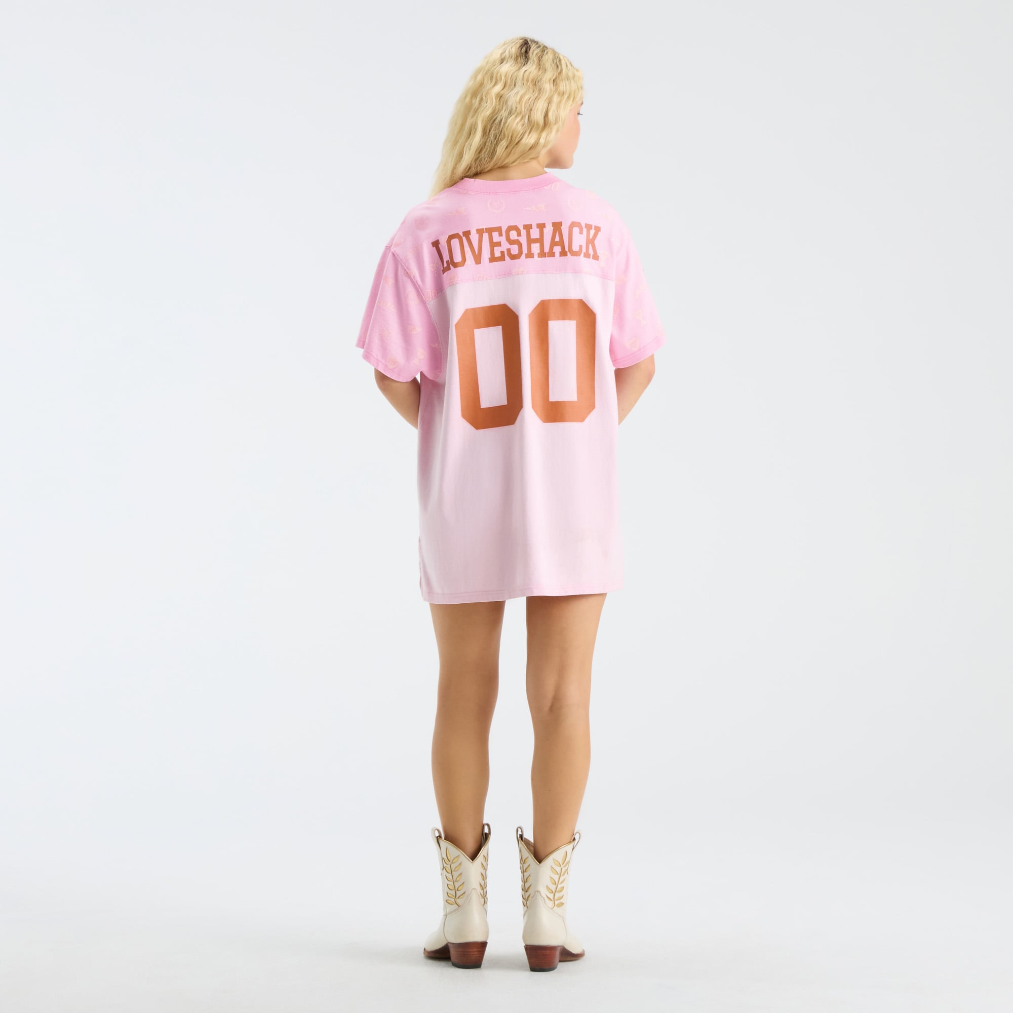 LoveShackFancy Women's Pink Texas Longhorns Varsity Crush Jersey Dress