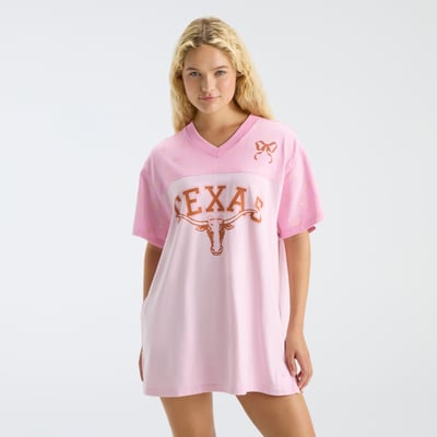 LoveShackFancy Texas Longhorns Women's Varsity Crush Jersey Dress - Pink