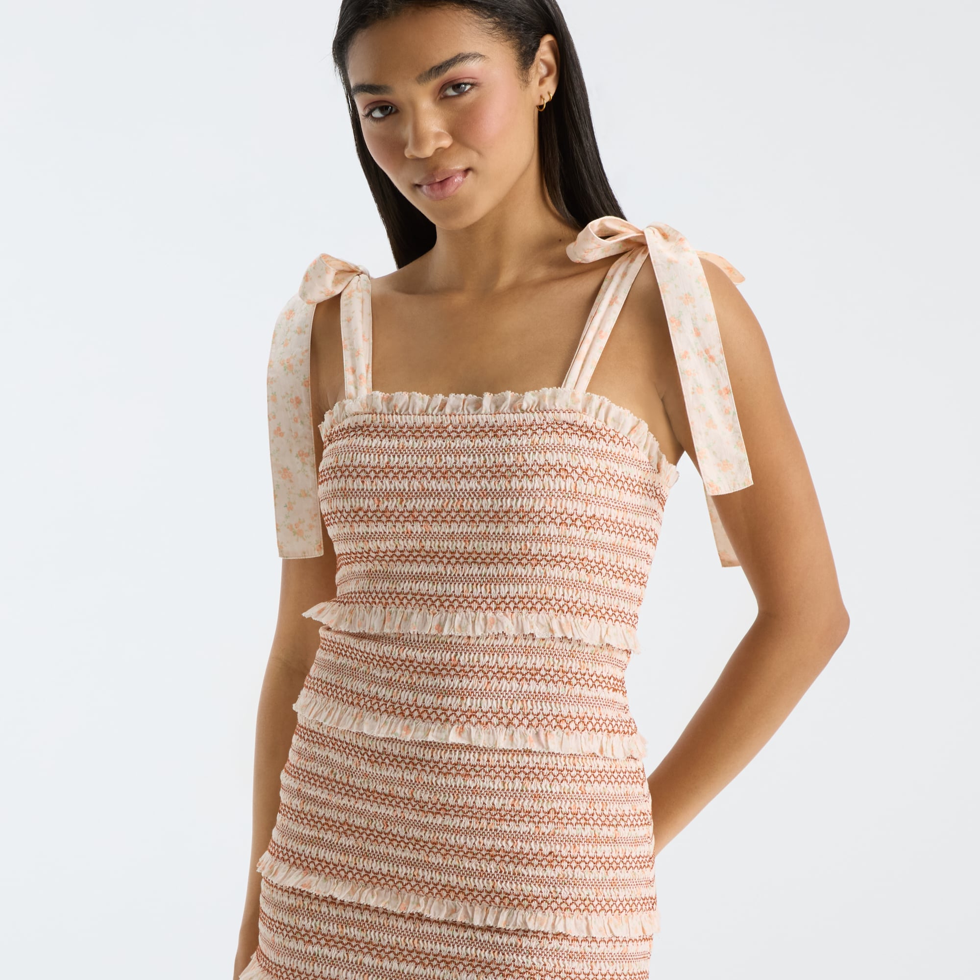 LoveShackFancy Women's Texas Orange Longhorns Belle Smocked Dress
