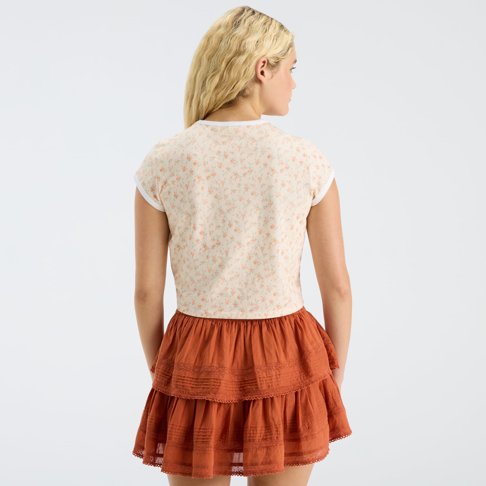 LoveShackFancy Women's Texas Orange Longhorns MaryKate Ringer T-Shirt