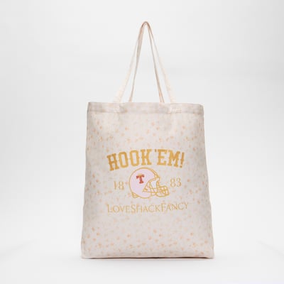 LoveShackFancy Texas Longhorns Women's Canvas Tote Bag - White