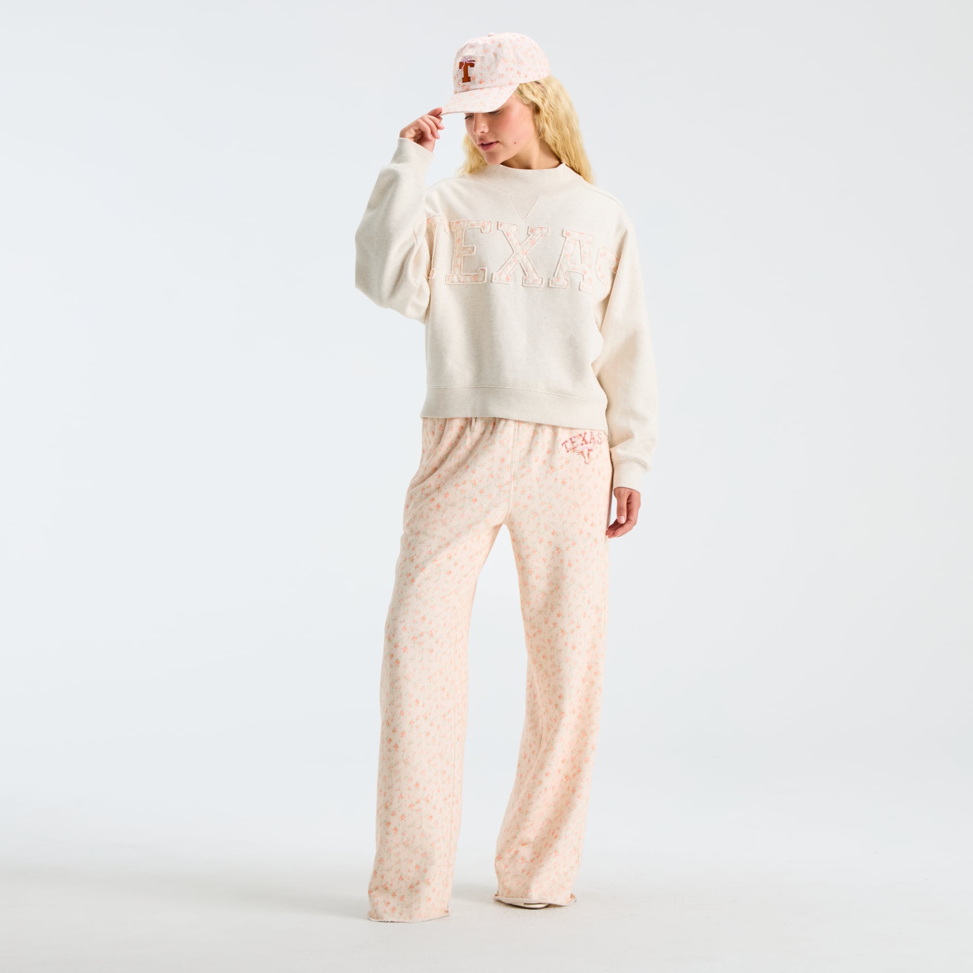 LoveShackFancy Women's White Texas Longhorns Floral Adjustable Hat