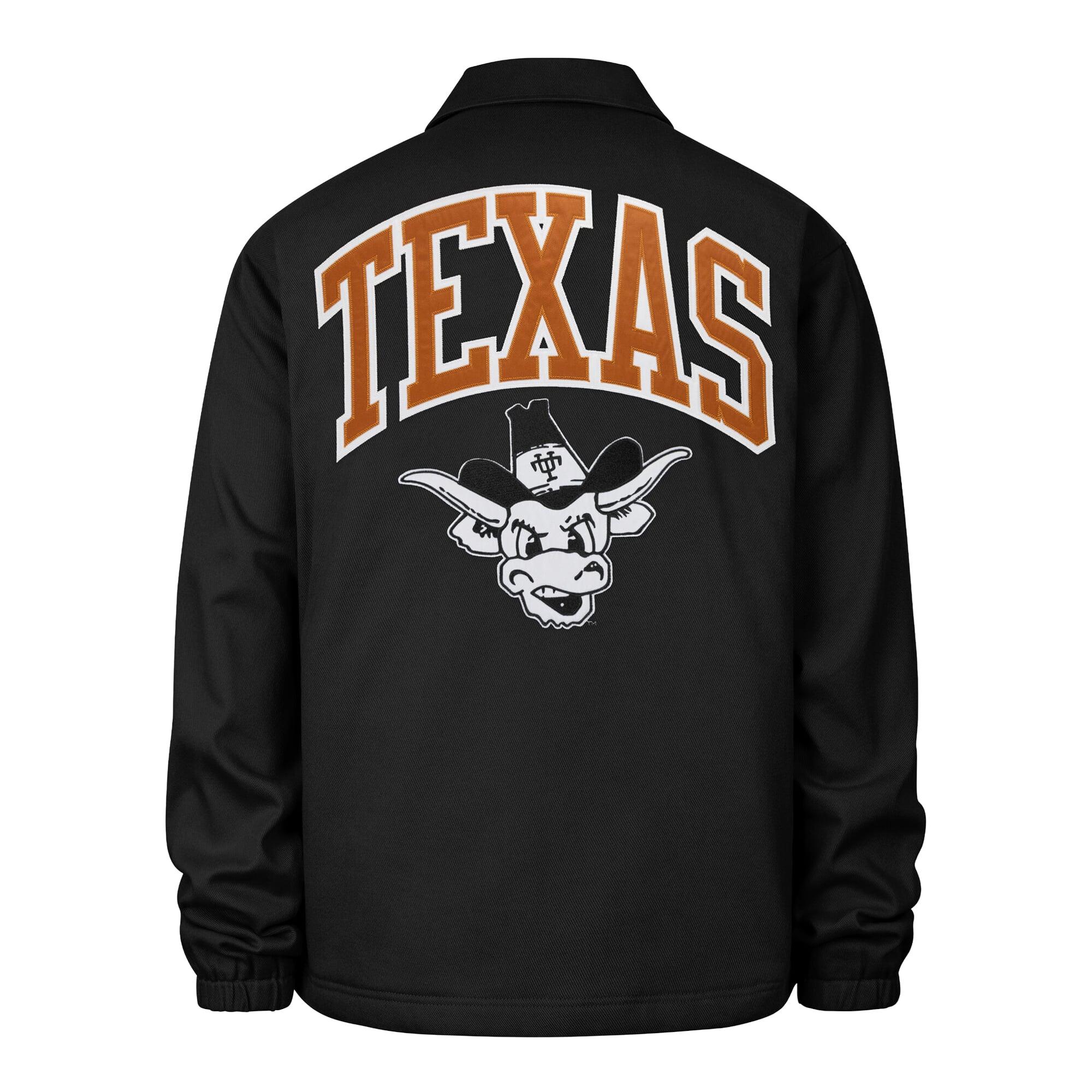 Men's '47 Black Texas Longhorns Retread Full-Snap Coaches Jacket