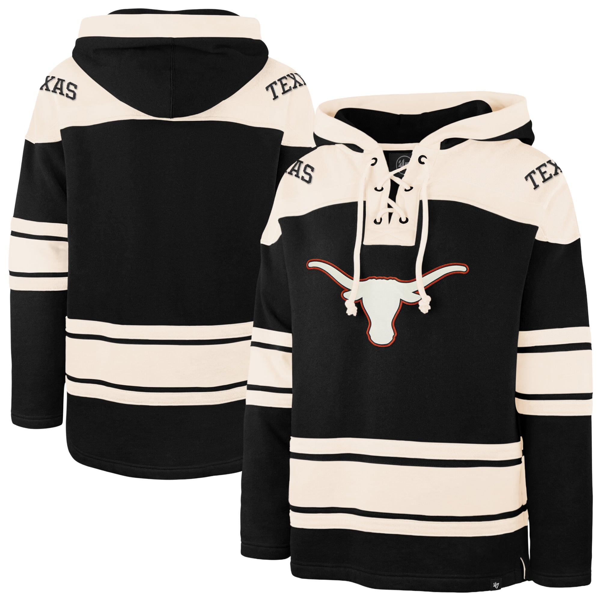 Men's '47  Black Texas Longhorns Superior Lacer Hoodie