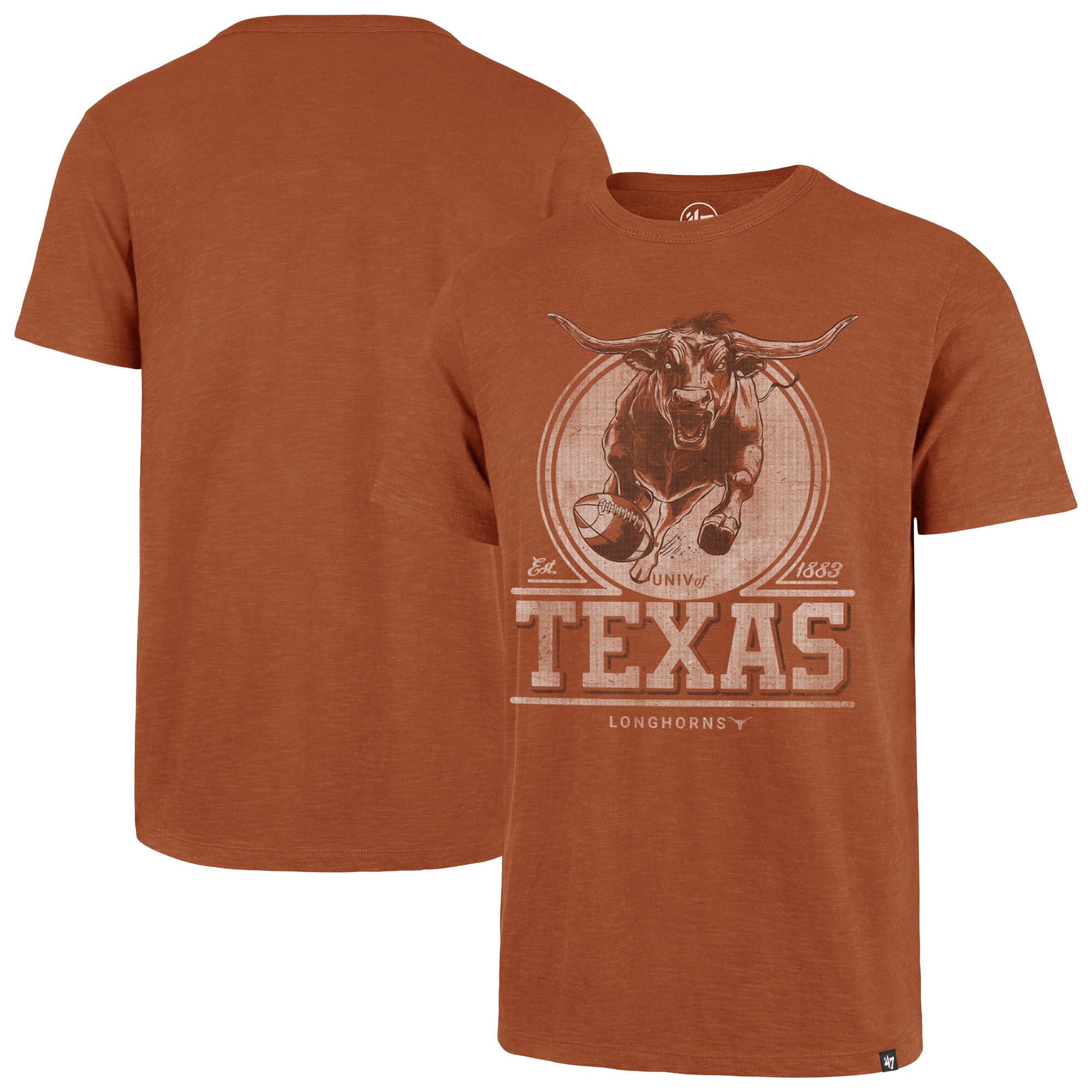 Men's '47 Texas Orange Longhorns Emblem Mark Scrum T-Shirt