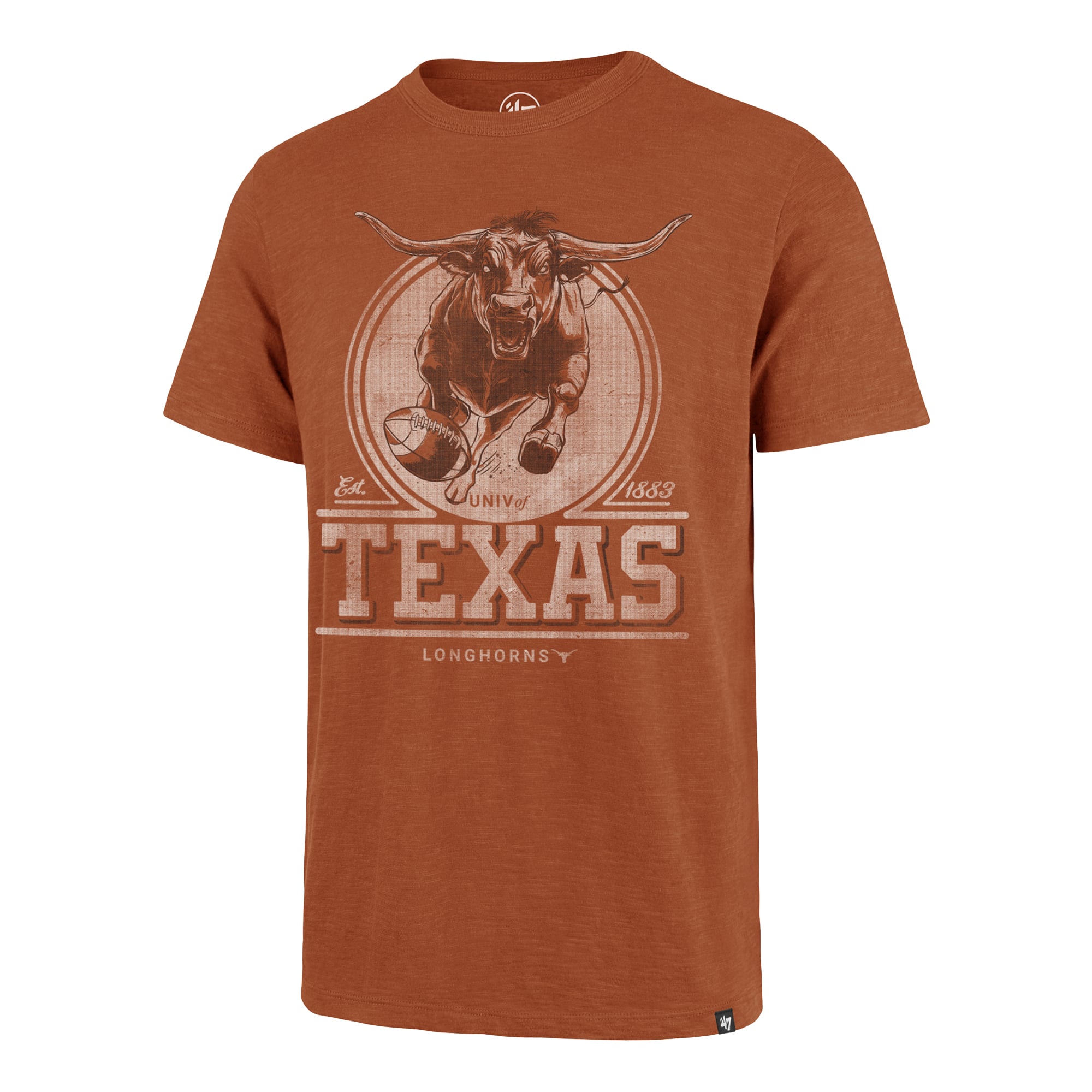Men's '47 Texas Orange Longhorns Emblem Mark Scrum T-Shirt