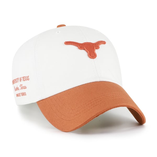 Men’s ’47 White/Texas Orange Texas Longhorns Contemporary Basics Two Tone Clean Up Adjustable Hat