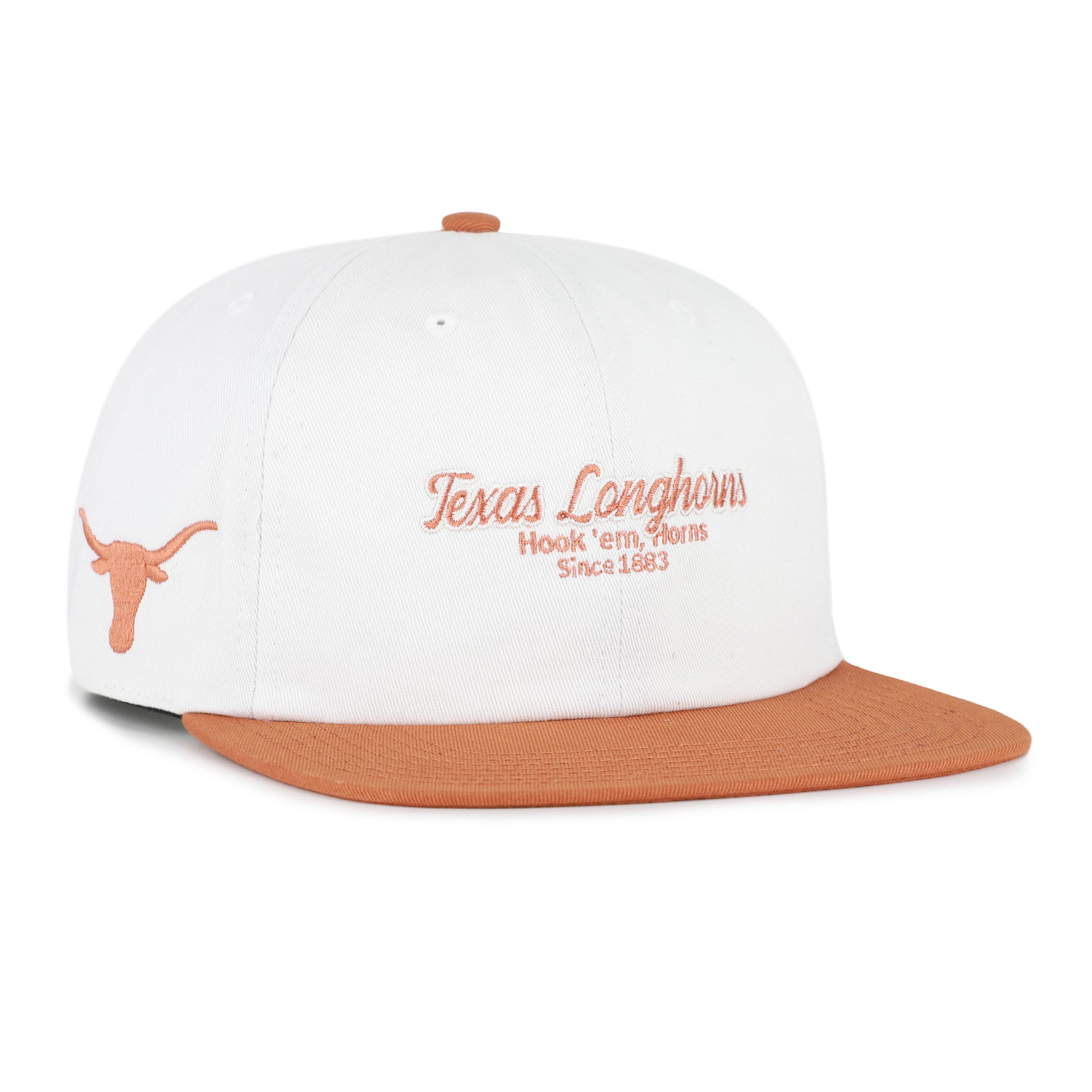 Men's '47 White/Texas Orange Texas Longhorns Script Stack Relaxed Captain Adjustable Hat