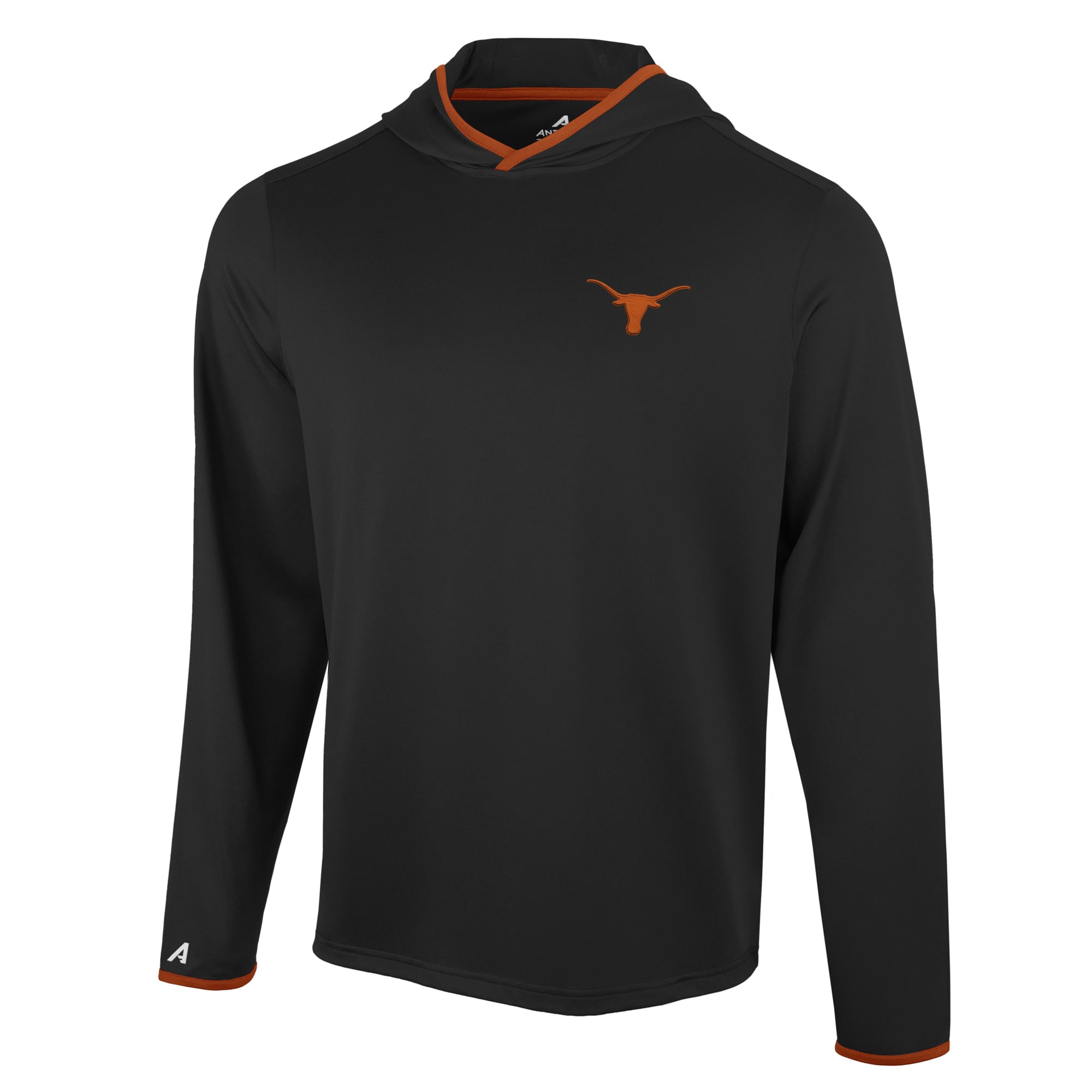 T-shirt à capuche manches longues Antigua Black Texas Longhorns pour homme