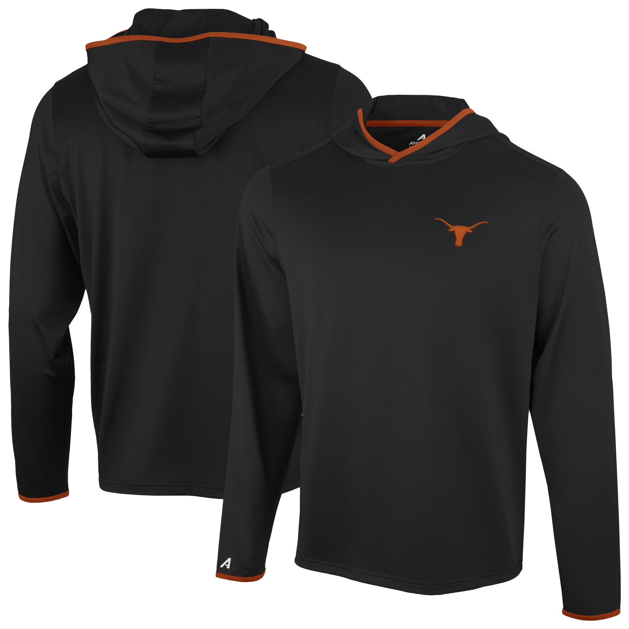 T-shirt à capuche manches longues Antigua Black Texas Longhorns pour homme
