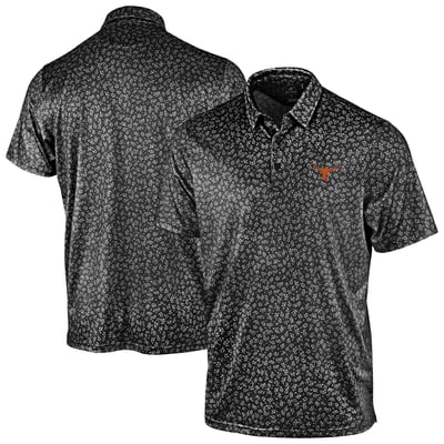 Texas Longhorns Antigua Mono Floral Polo - Black